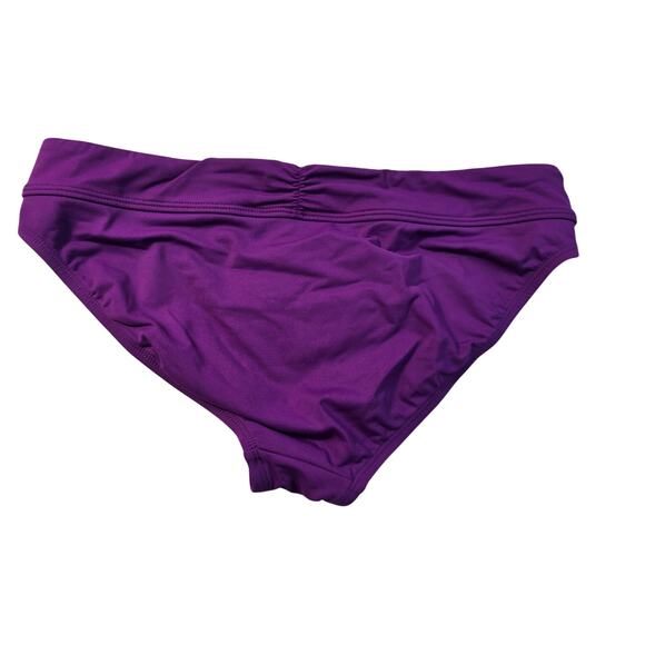 Athleta shirred full bottom purple bikini bottoms low rise EUC beach swim XS - Picture 3 of 8